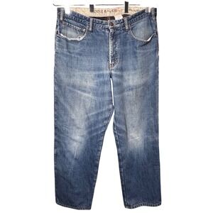 Eddie Bauer Blue Relaxed Fit Plaid Lined Premium Denim Jeans Mens Size 36x32